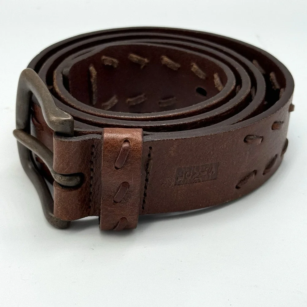LEVIS Mens Brown Genuine Leather Belt Size 42 (38-44